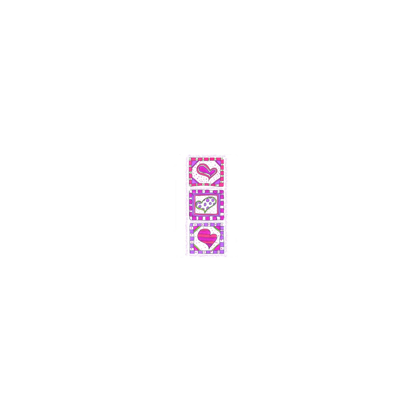 Bright Pink - Valentine Hearts Mini Bookmarks (40 mini bookmarks)