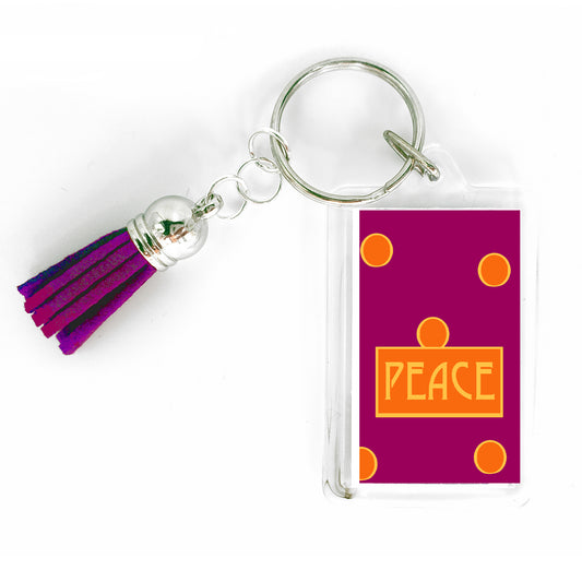 Vivid Orange - Peace Key Ring