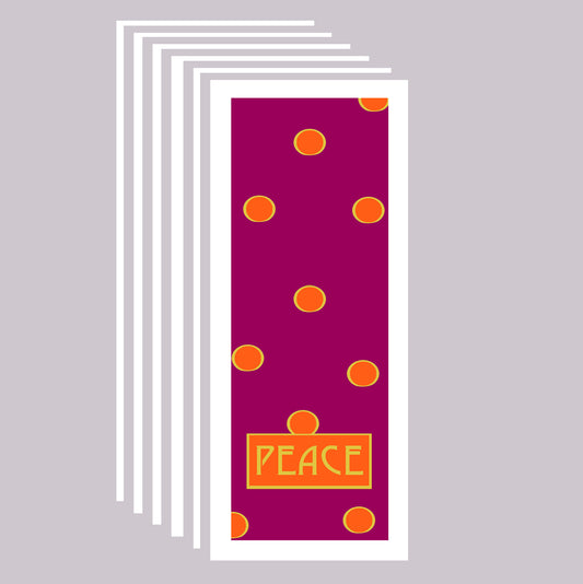 Vivid Orange - Peace Note Card (Six Cards)