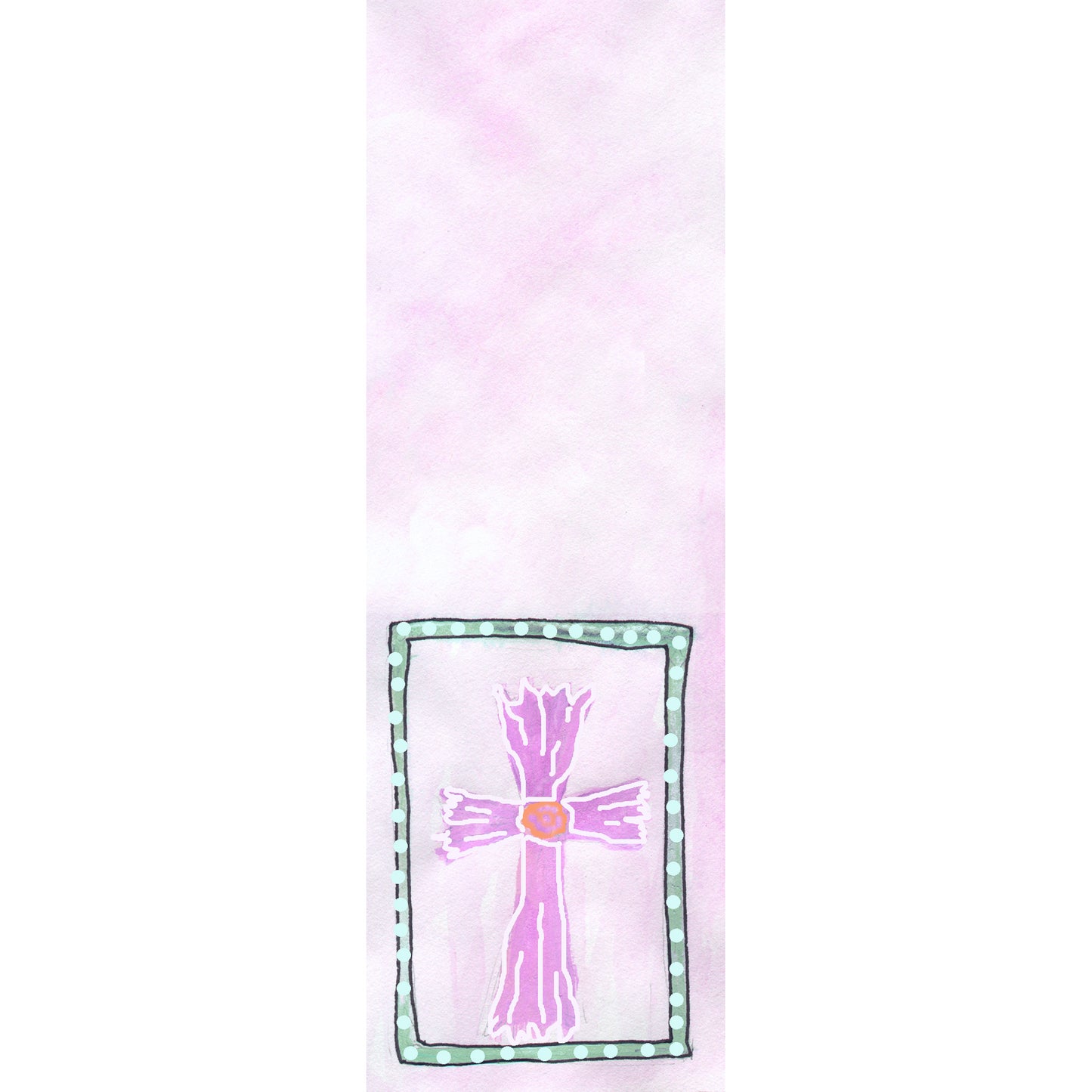 Bright Pink - Pink Cross Bookmark