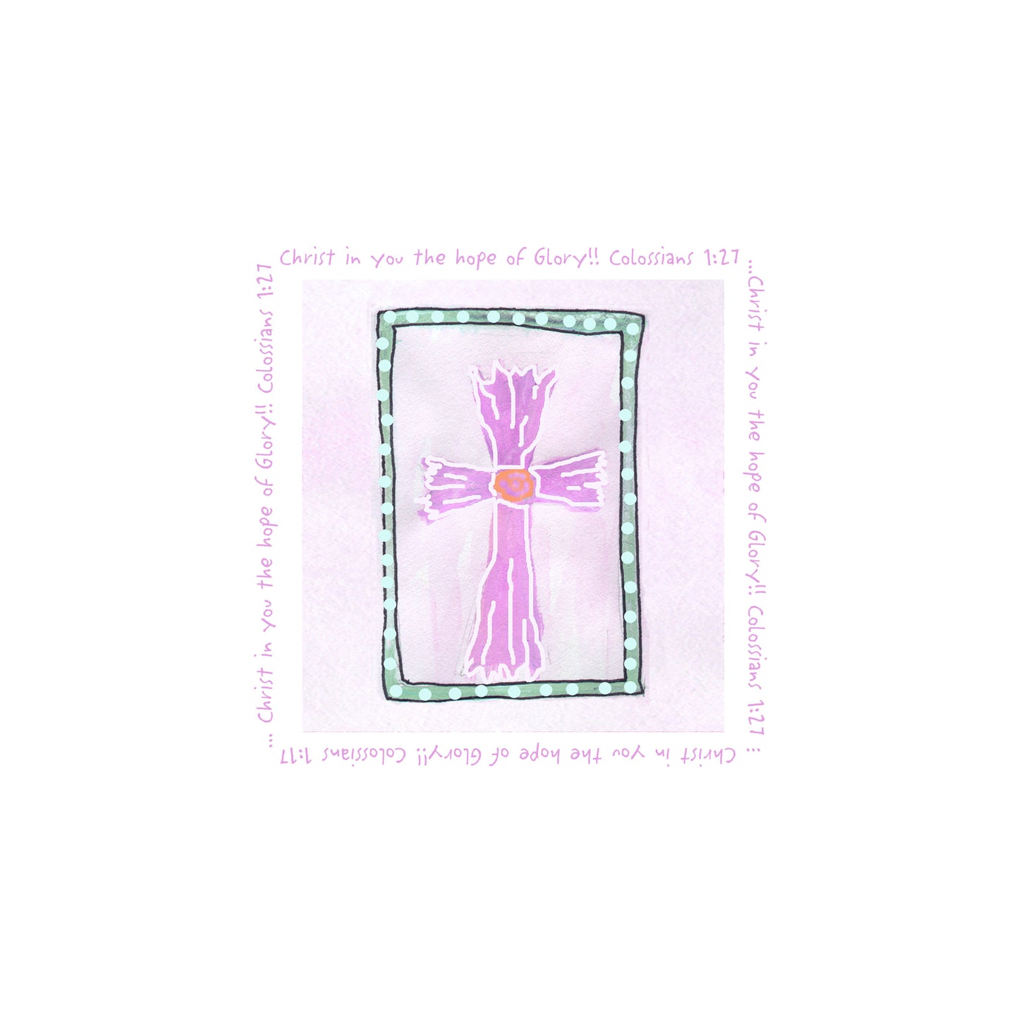 Bright Pink - Pink Cross Magnet