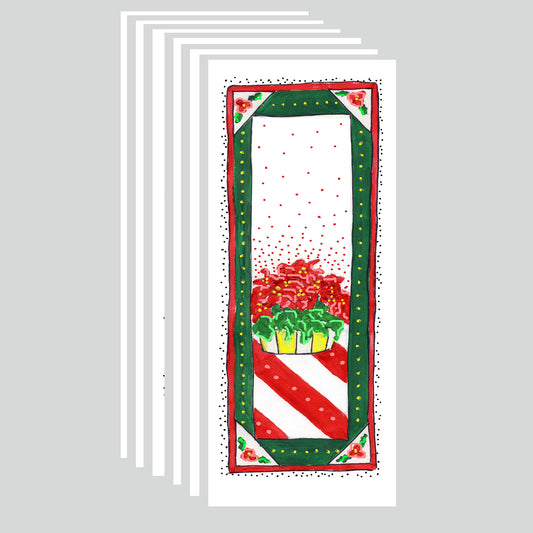 A Very Merry Christmas - Poinsettia Note Cards (Six Cards)