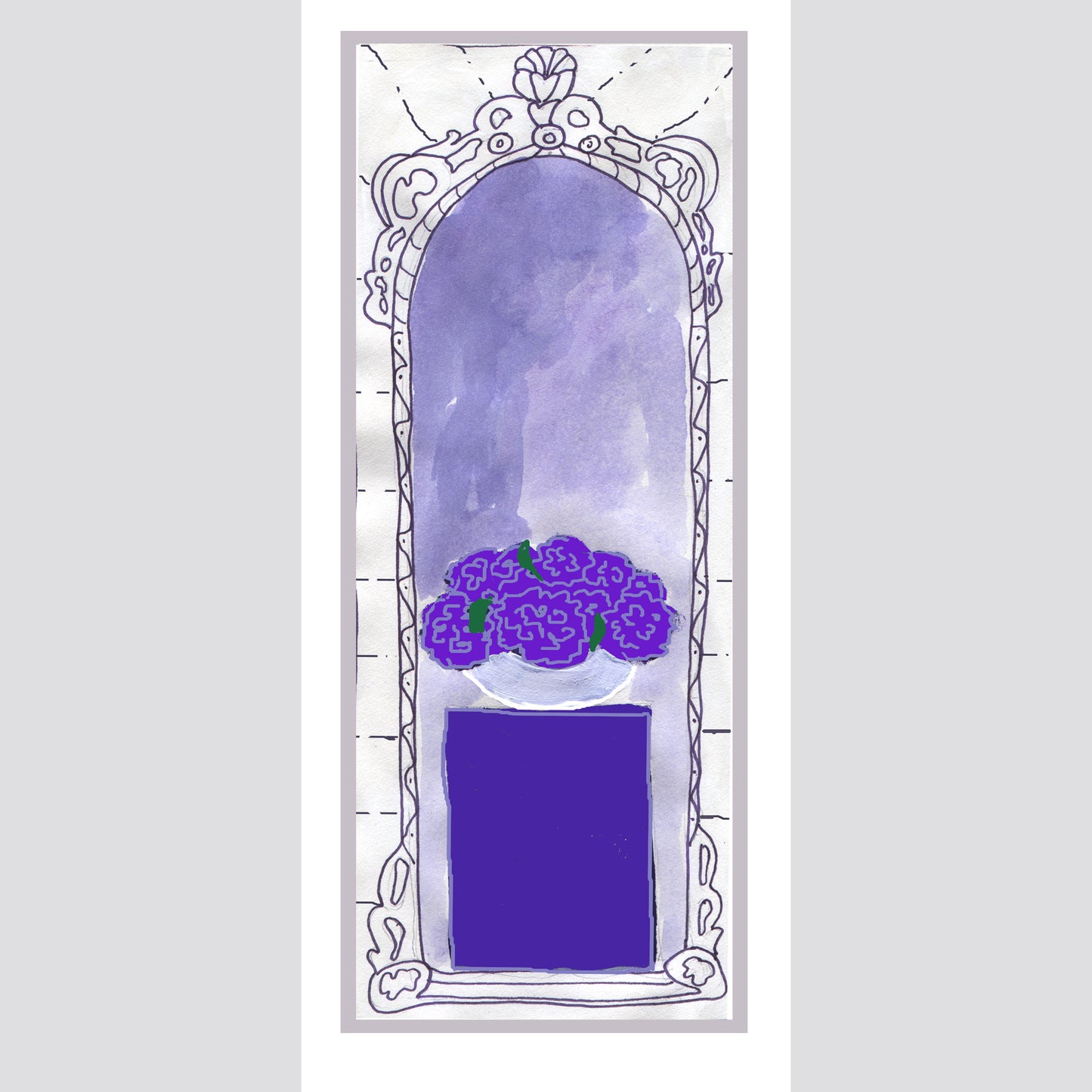 Deep Purple - Flowers in the Window Note Cards (Six Cards)