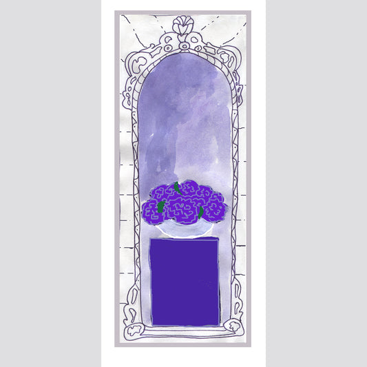 Deep Purple - Flowers in the Window Note Card (Single Card)