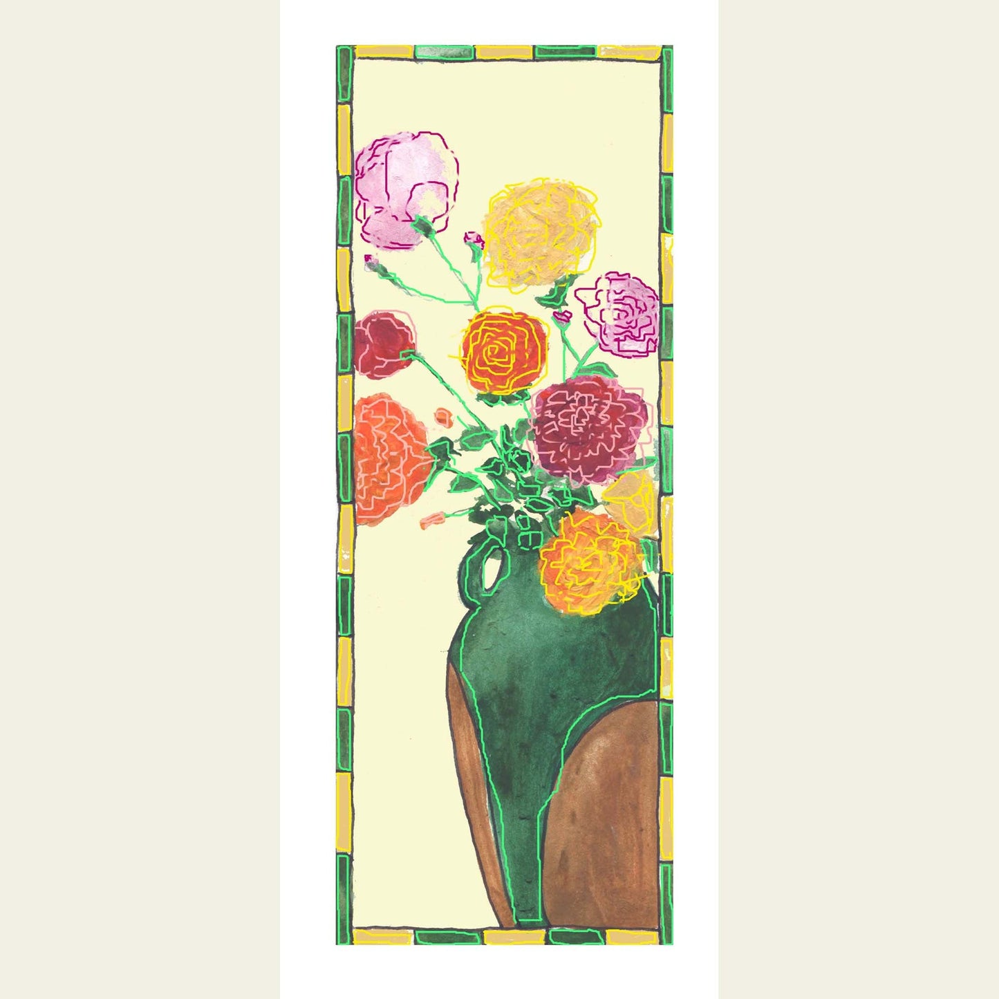 Vibrant Yellow - Roses Note Cards (Six Cards)