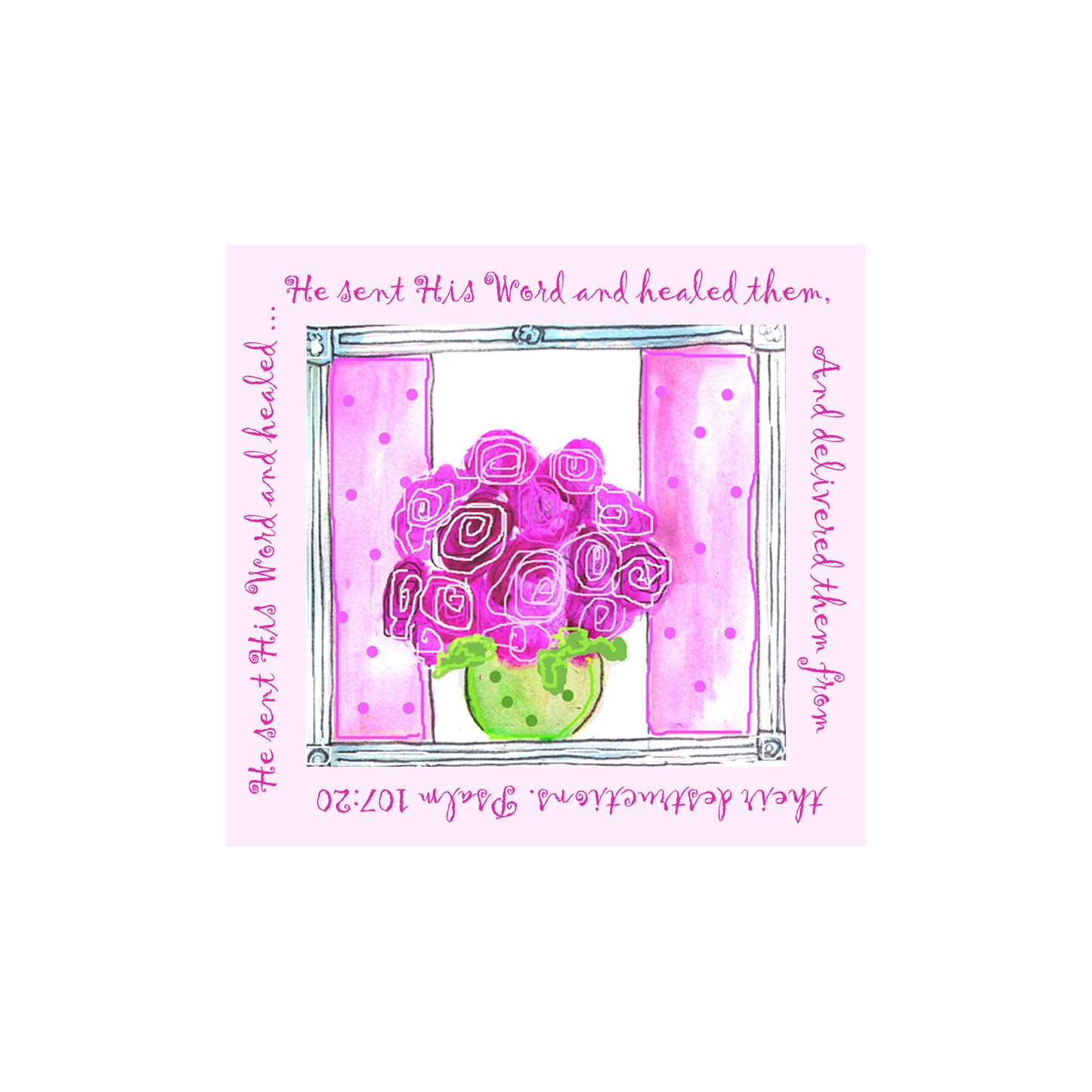 Bright Pink - Roses in a Bowl Magnet