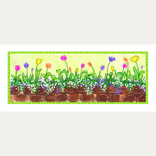 Lively Green - Spring Tulips Note Card (Single Card)