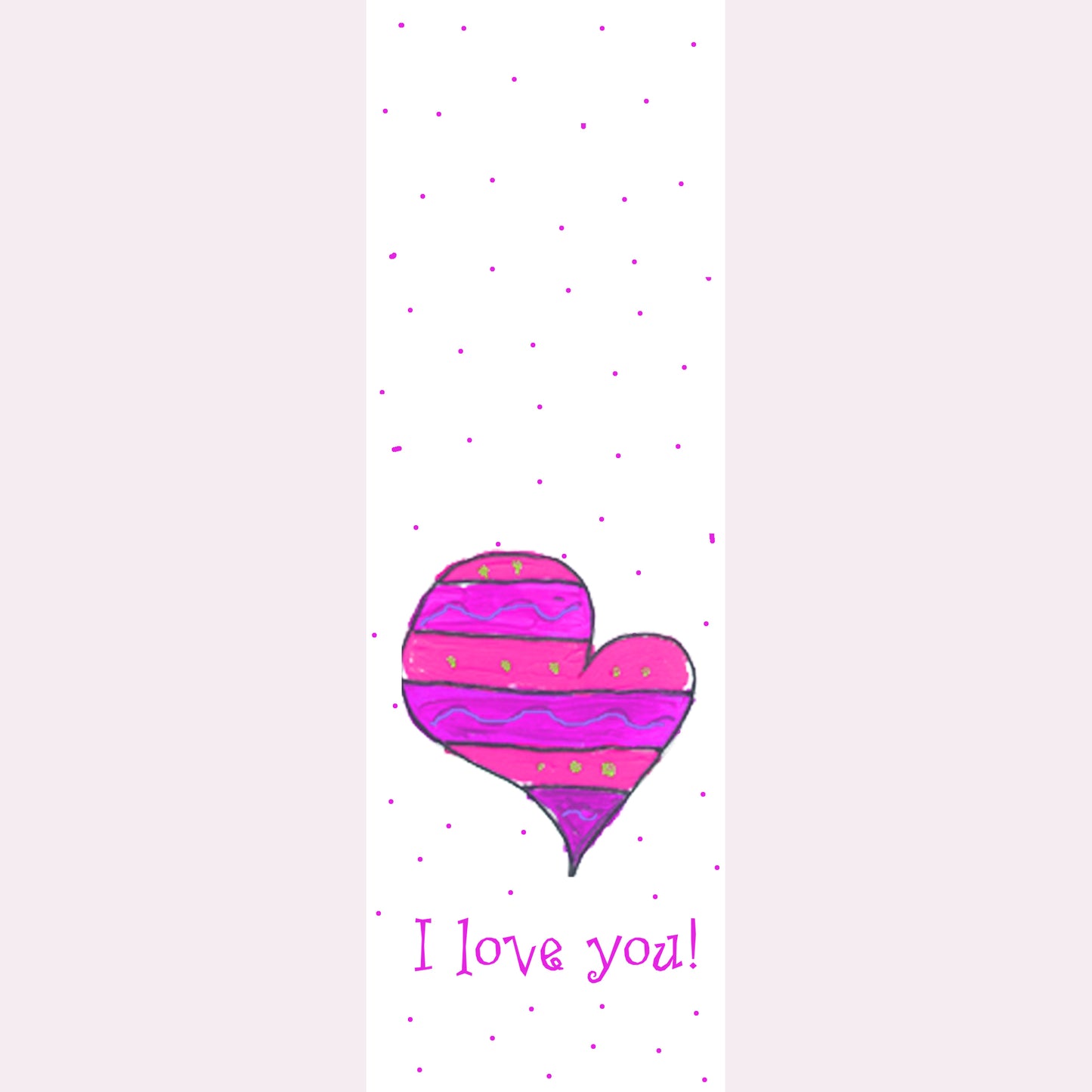 Bright Pink - Striped Heart Bookmark