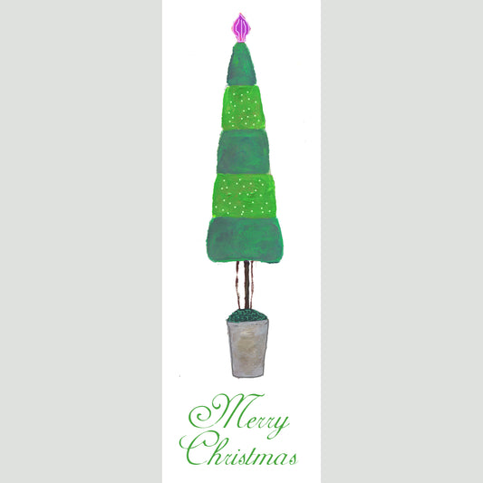 A Very Merry Christmas - Striped Tree Bookmark