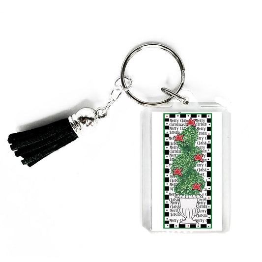 A Very Merry Christmas - A Swirling Topiary Keyring