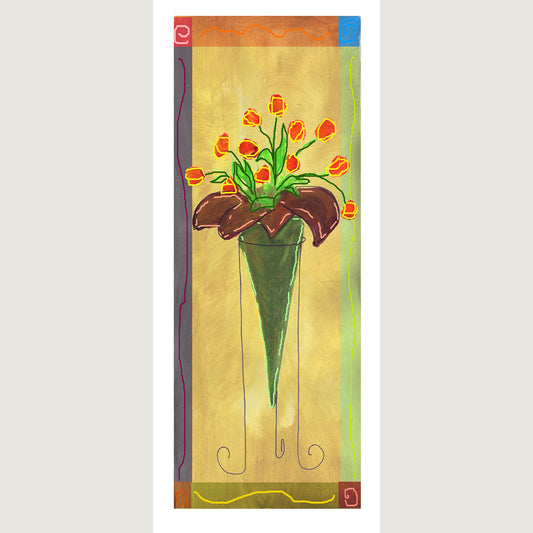 Vibrant Yellow - Tall Tulips Note Card (Single Card)
