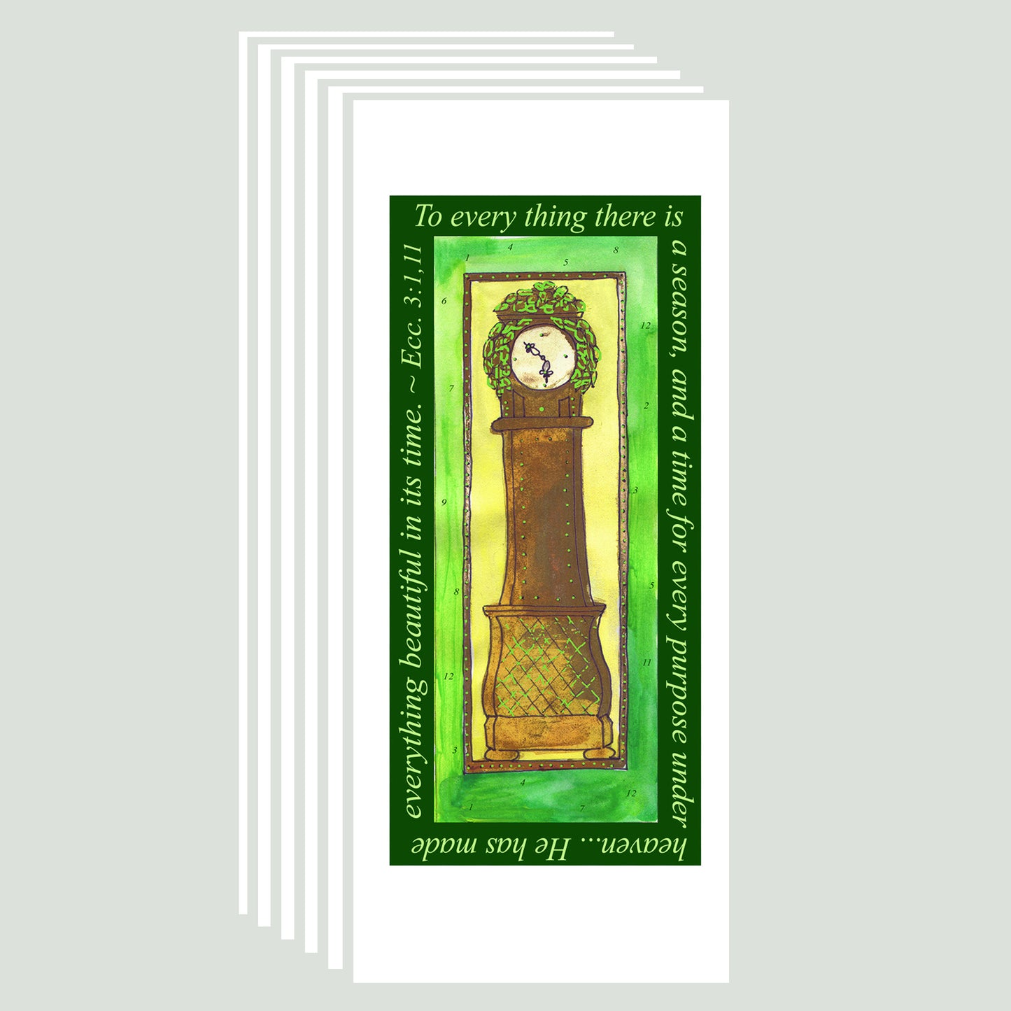 Lively Green - Beautiful in Time Note Cards (Six Cards)