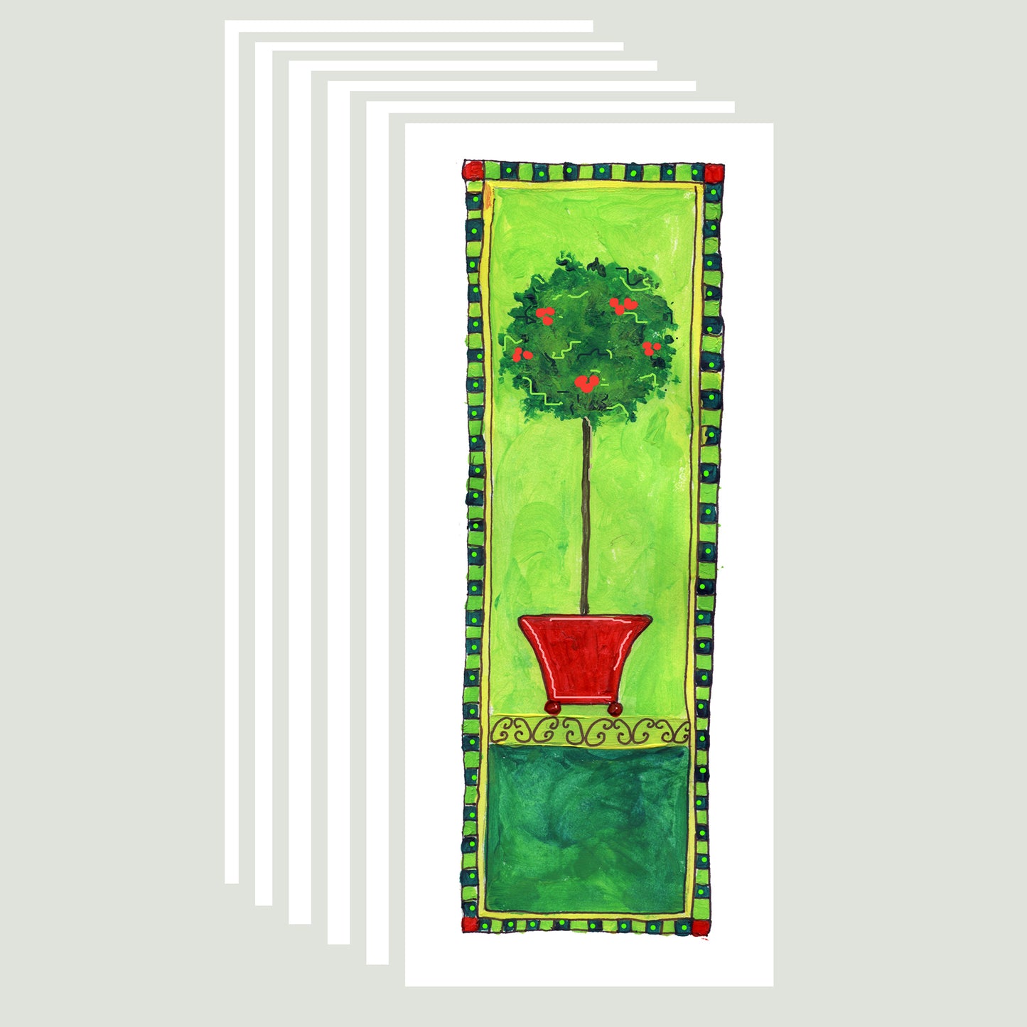 A Very Merry Christmas - A Christmas Topiary Note Cards (Six Cards)
