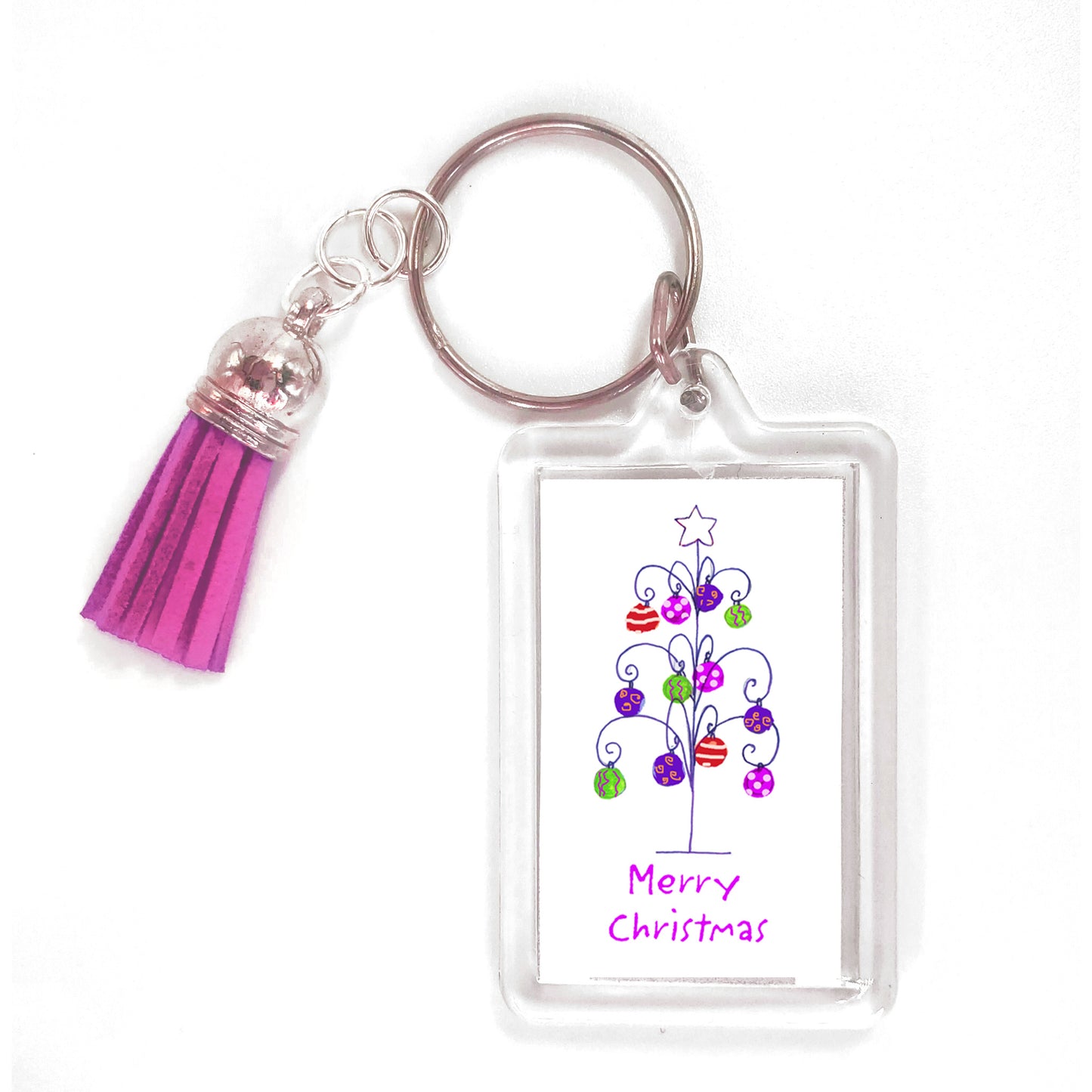 A Very Merry Christmas - A Wire Tree Keyring