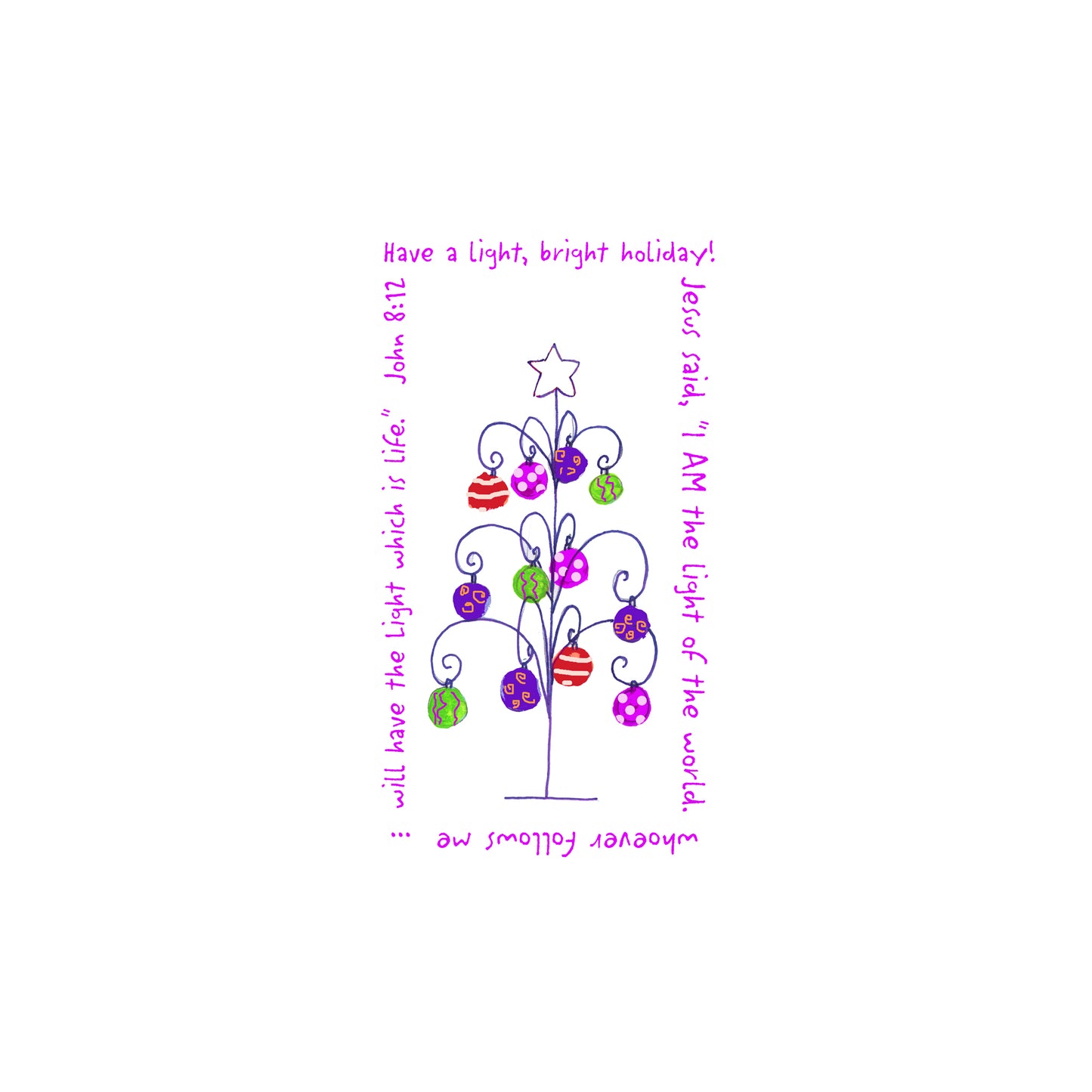 A Very Merry Christmas - A Wire Tree Magnet