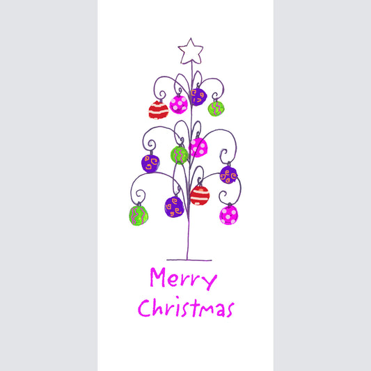 A Very Merry Christmas - A Wire Tree Note Card (Single Card)