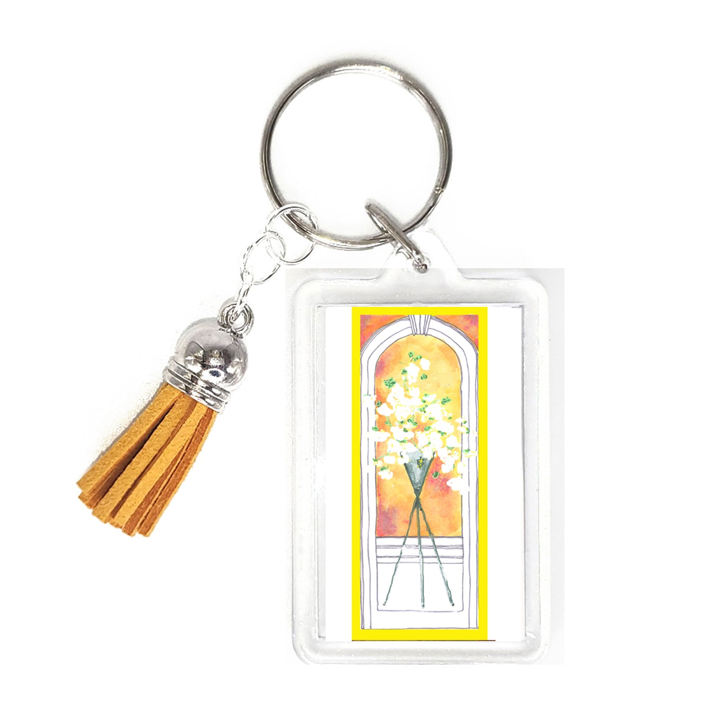 Vibrant Yellow - Flowers in the Window Key Ring