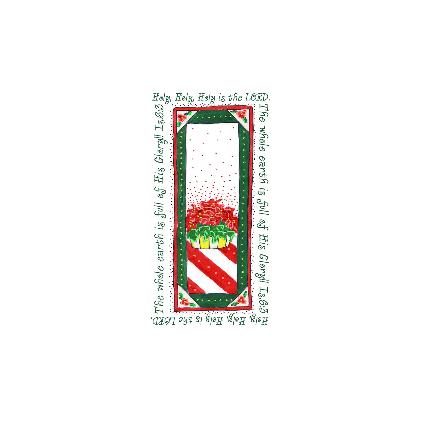 A Very Merry Christmas - Poinsettia Magnet